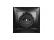 Розетка 1-местная без заземления 10А черная, "Венера" (SBE-01b-10-S1-N-c)