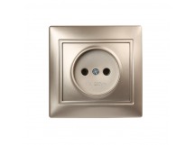 Розетка 1-местная без заземления 10А шампань, "Венера" (SBE-01c-10-S1-N-c)