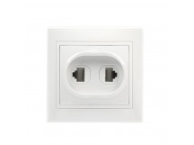 Розетка компьютер+телефон RJ-45+Phone 1 местная белая "Венера" (SBE-01w-S1-RJPH)