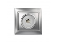 Розетка компьютерная RJ-45 1-местная серебро "Венера" (SBE-01s-S1-RJ)