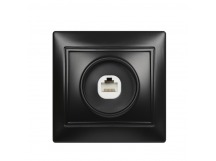 Розетка компьютерная RJ-45 1-местная черная "Венера" (SBE-01b-S1-RJ)