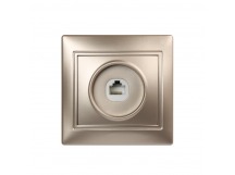 Розетка компьютерная RJ-45 1-местная шампань "Венера" (SBE-01c-S1-RJ)