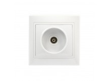 Розетка телевизионная 1-местная 75Ом 5-862МГц белая "Венера" (SBE-01w-S1-TV)