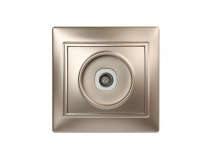 Розетка телевизионная 1-местная 75Ом 5-862МГц шампань "Венера" (SBE-01c-S1-TV)