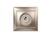 Розетка телефонная 1-местная шампань "Венера" (SBE-01c-S1-PH)