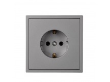 Розетка 1-местная с заземлением 16А графит "Капелла" (SBE-09g-16-S1-Z)