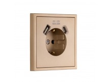 Розетка 1-местная с заземлением USB+Type 16А шампань "Капелла" (SBE-09c-16-S1-USB)