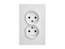 Розетка двойная без заземления 10А белая "Капелла" (SBE-09w-10-S2-N)