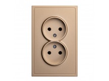 Розетка двойная без заземления 10А шампань "Капелла" (SBE-09c-10-S2-N)