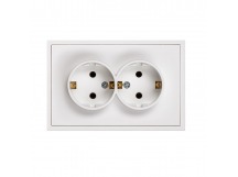Розетка двойная с заземлением 16А белая "Капелла" (SBE-09w-16-S2-Z)
