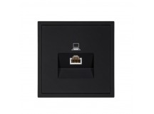 Розетка компьютерная RJ-45 1-местная черная "Капелла" (SBE-09b-S1-RJ)