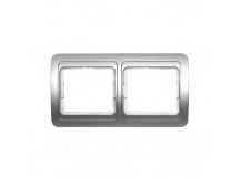 Рамка 2-местная горизонтальная серебро "Марс" (SBE-02s-00-FR-2)