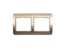Рамка 2-местная горизонтальная шампань "Марс" (SBE-02c-00-FR-2)