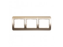 Рамка 3-местная горизонтальная шампань "Марс" (SBE-02c-00-FR-3)