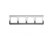 Рамка 4-местная горизонтальная серебро "Марс" (SBE-02s-00-FR-4)