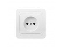 Розетка 1-местная без заземления 10А белая, керамика "Марс" (SBE-02w-10-S1-N-c)