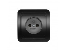 Розетка 1-местная без заземления 10А черная "Марс" (SBE-02b-10-S1-N-c)