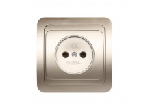 Розетка 1-местная без заземления 10А шампань "Марс" (SBE-02c-10-S1-N-c)