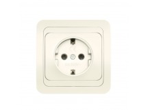 Розетка 1-местная с заземлением 16А бежевая, керамика "Марс" (SBE-02i-16-S1-Z-c)