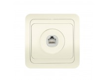 Розетка компьютерная RJ-45 1-местная бежевая "Марс" (SBE-02i-S1-RJ)