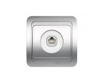 Розетка компьютерная RJ-45 1-местная серебро "Марс" (SBE-02s-S1-RJ)