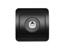 Розетка телефонная 1-местная черная "Марс" (SBE-02b-S1-PH)