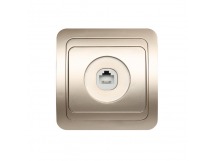 Розетка телефонная 1-местная шампань "Марс" (SBE-02c-S1-PH)