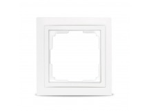Рамка 1-местная пластик белая "Нептун" (SBE-05w-Plastic-FR-1)