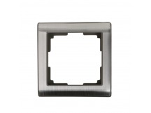 Рамка 1-местная серый никель "Нептун" (SBE-05gn-Metal-FR-1)