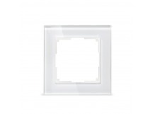 Рамка 1-местная стекло белая "Нептун" (SBE-05w-Glass-FR-1)