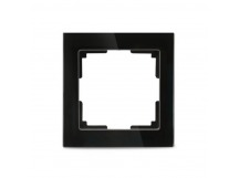 Рамка 1-местная стекло черная "Нептун" (SBE-05b-Glass-FR-1)
