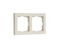 Рамка 2-местная пластик бежевая "Нептун" (SBE-06i-Plastic-FR-2)