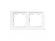 Рамка 2-местная пластик белая "Нептун" (SBE-05w-Plastic-FR-2)