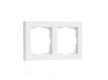 Рамка 2-местная пластик белая "Нептун" (SBE-06w-Plastic-FR-2)