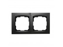 Рамка 2-местная пластик черная "Нептун" (SBE-05b-Plastic-FR-2)