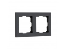 Рамка 2-местная пластик черная "Нептун" (SBE-06b-Plastic-FR-2)