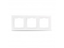 Рамка 3-местная пластик белая "Нептун" (SBE-05w-Plastic-FR-3)