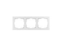 Рамка 3-местная пластик белая "Нептун" (SBE-06w-Plastic-FR-3)