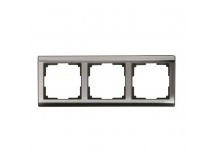 Рамка 3-местная серый никель "Нептун" (SBE-05gn-Metal-FR-3)