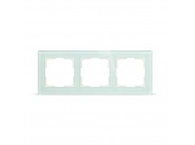 Рамка 3-местная стекло бежевая "Нептун" (SBE-05i-Glass-FR-3)