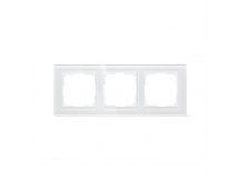 Рамка 3-местная стекло белая "Нептун" (SBE-05w-Glass-FR-3)