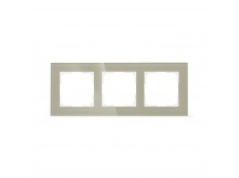 Рамка 3-местная стекло коричневая "Нептун" (SBE-05br-Glass-FR-3)