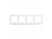 Рамка 4-местная пластик белая "Нептун" (SBE-05w-Plastic-FR-4)