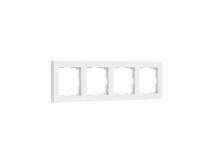 Рамка 4-местная пластик белая "Нептун" (SBE-06w-Plastic-FR-4)