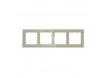 Рамка 4-местная стекло коричневая "Нептун" (SBE-05br-Glass-FR-4)