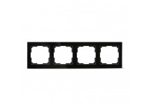 Рамка 4-местная стекло черная "Нептун" (SBE-05b-Glass-FR-4)