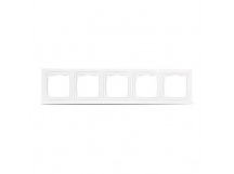 Рамка 5-местная пластик белая "Нептун" (SBE-05w-Plastic-FR-5)