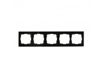 Рамка 5-местная стекло черная "Нептун" (SBE-05b-Glass-FR-5)