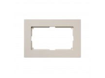 Рамка двойная пластик бежевая "Нептун" (SBE-06i-Twin-FR)