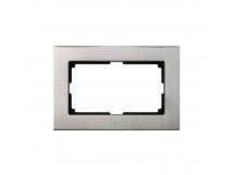 Рамка двойная пластик серый никель "Нептун" (SBE-06gn-Twin-FR)